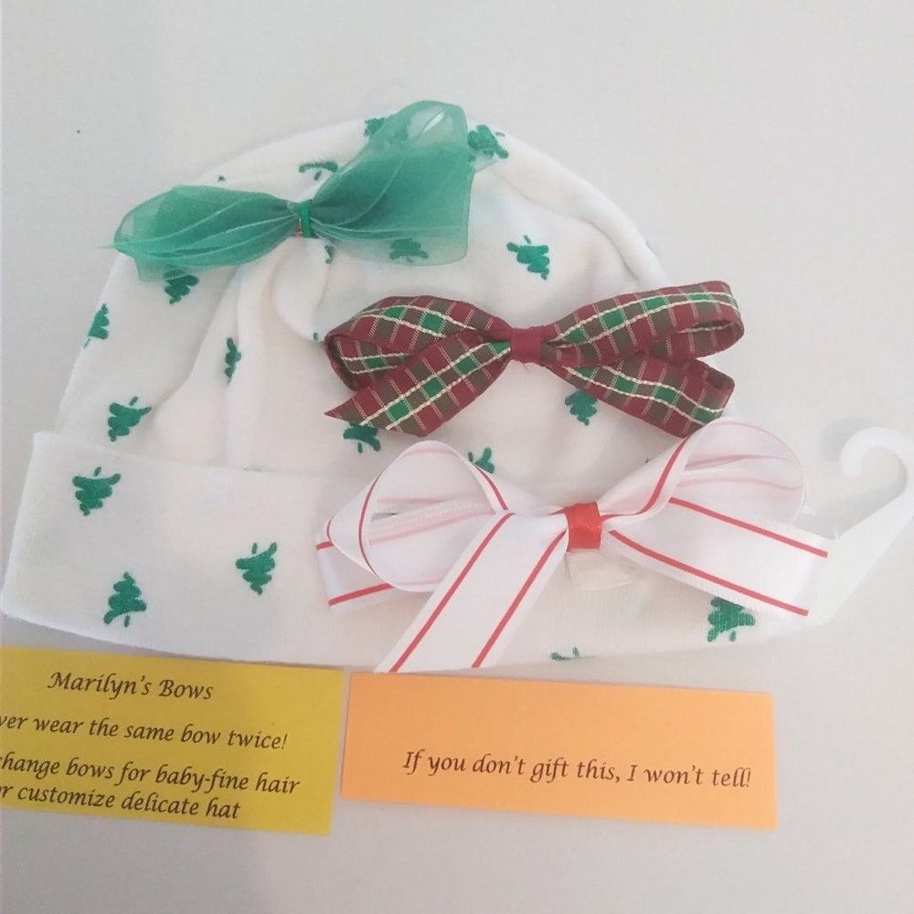 Baby Hat with 3 Interchangeable Hair Bows